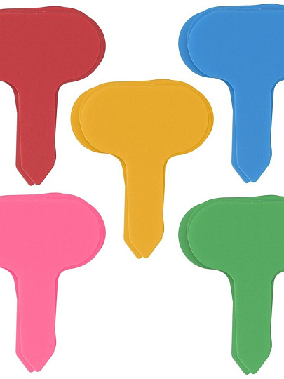 Табличка садовая 7х5 см, пластик, 25 штук / упаковка, Мультидом, 83.32, разноцветная