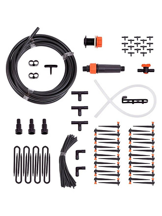 Набор для капельного полива с регулируемыми капельницами, от емкости, на 30 растений, 9 м, Жук, 5950-00