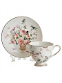 Набор чайный керамика, 12 предметов, на 6 персон, 200 мл, Beatrix, Птички, МЛ107P/6, подарочная упаковка
