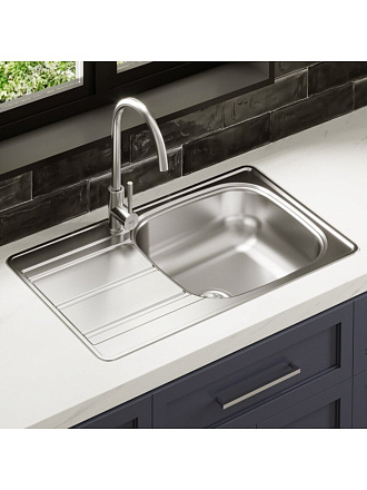 Мойка кухонная врезная, Ukinox, Спектр, нержавеющая сталь, 788х480х175 мм, SPM788.480 -GT6K 2L