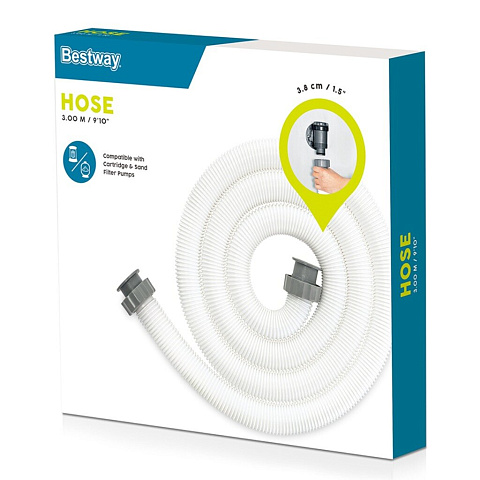 Шланг для насоса 300 см, Bestway, 58368BW, диаметр 38 мм, белый