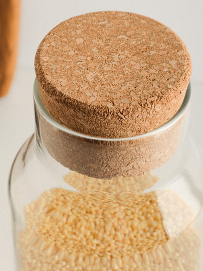 Бутылка стекло, 1 л, 25х9 см, с пробкой бамбук, Vetta, 828-004