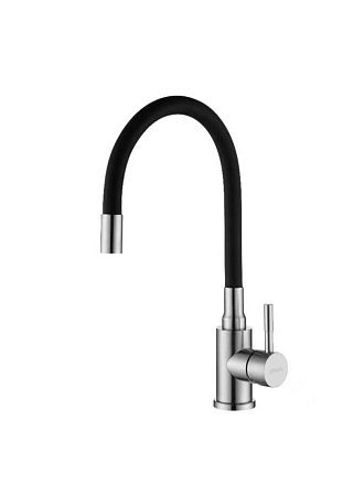 Смеситель для кухни, Stemix, гибкий излив, с картриджем, SUS 800-016F BLACK