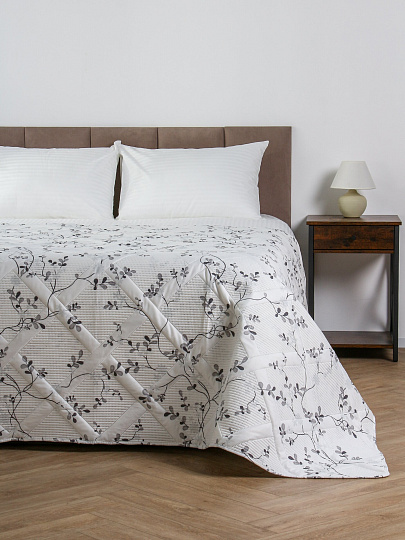 Покрывало 2-спальное, 180х200 см, 100% полиэстер, стеганое, Silvano, Прованс, белое