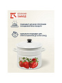 Кастрюля эмалированная сталь, 10 л, крышка сталь, цилиндрическая, Керченский металлургический завод, Садовая клубника, 41804-222/6-У2, белая - фото 6