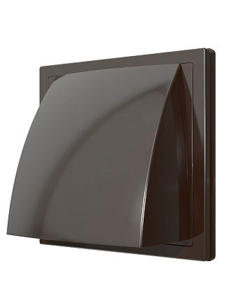 Выход стенной пластик, вентиляционный, установочный диаметр 100 мм, с обратным клапаном, коричневый, ERA, 1515К10ФВ