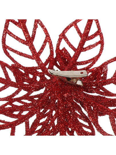 Елочное украшение Пуансеттия, красное, 14х3.5х14 см, SYYKLA-1919103