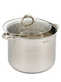 Кастрюля нержавеющая сталь, 20 л, крышка стекло, Daniks, Общепит, SD-6BP-20, серебристая, индукция - фото 8