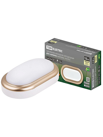 Светильник светодиодный, TDM Electric, ДПО Антарес, 15 Вт, 4000 К, 1500 Лм, IP54, 22.1х13.1х6.8 см, матовое золото, SQ0354-0020