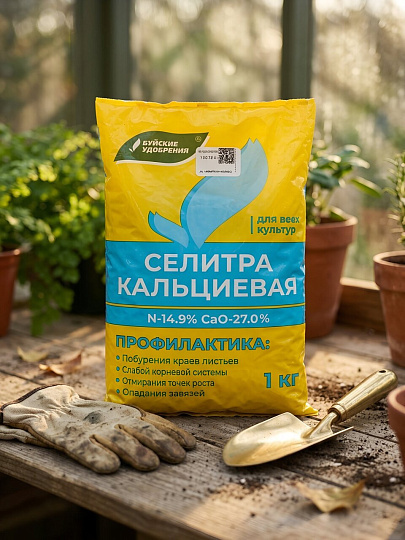 Удобрение Селитра кальциевая, порошок, 1 кг, БХЗ