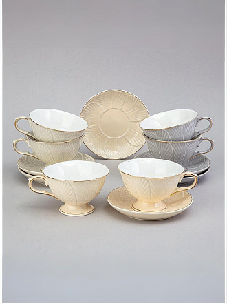 Набор чайный фарфор, 12 пр, 6 перс, 250 мл, Lefard, TOP STYLE, 42-554, подар уп