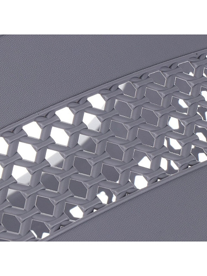 Корзина для белья и хранения вещей, 37.5х35.5х45 см, прямоугольная, пластик, серая, с ручками, Y4-7816
