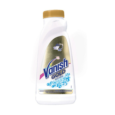 Пятновыводитель Vanish, OxiAction Gold Кристальная белизна, 450 мл, гель, для белого, кислородный, 3023608