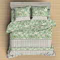 Постельное белье евро, простыня 200х210 см, 2 наволочки 70х70 см, пододеяльник 200х215 см, Майская ночь, полисатин, Кантри