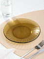 Тарелка обеденная, стекло, 20 см, круглая, Elica, 62102, дымчатая