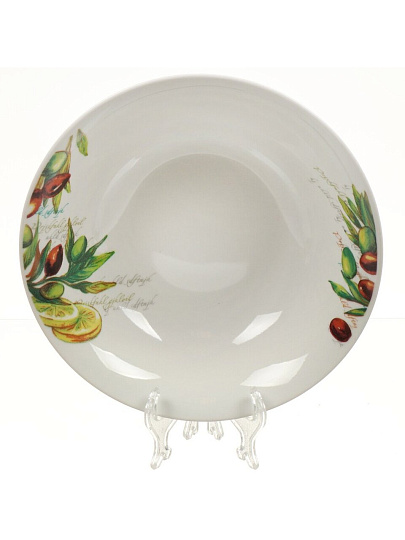 Салатник керамика, круглый, 20х5.5 см, 0.9 л, Олива, Daniks