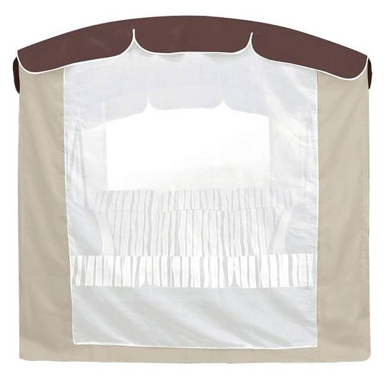 Качели садовые 3-местные, 232х143х195 см, 300 кг, Arno, Элегант Люкс, раскладываются в кровать, с москитной сеткой, шоколадные, полосы, 2016-КД-45/Л+, металл