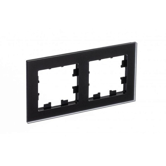 Рамка 2-м AtlasDesign Nature мат. стекло черн. SchE ATN331002