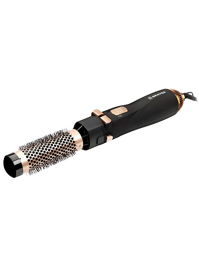 Фен-щетка Brayer, 1200 Вт, 4 насадки, 2 скорости, черный с золотым, BR3132