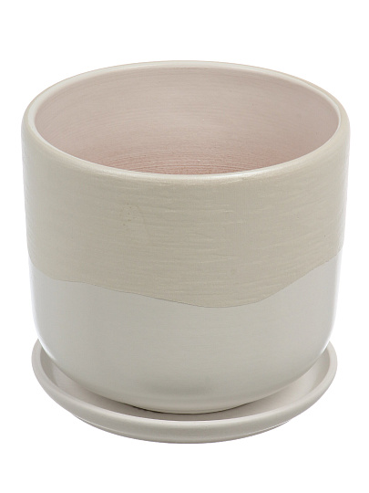 Горшок керамика, 1.6 л, цилиндр, белый, Айскрим №3, 339-440