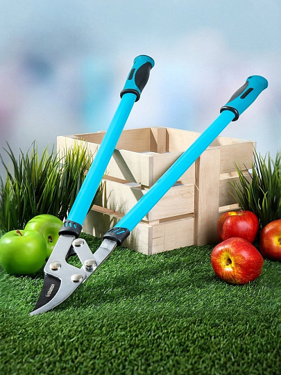 Сучкорез 750 мм, прямого реза, двухрычажный механизм, Grandy, рукоятка двухкомпонентная