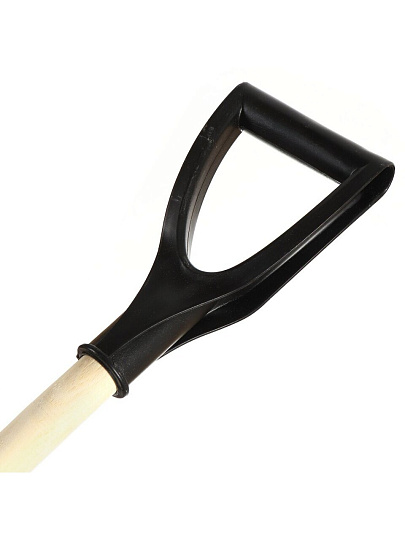 Лопата для снега пластик, с алюминиевой планкой, 380х365х1320 мм, черенок деревянный, тулейка 32 мм, в сборе, Цикл, Витязь