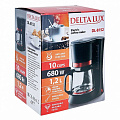 Кофеварка электрическая, капельная, 1.2 л, Delta, 700 Вт, черно-красная, DL-8152 - фото 9