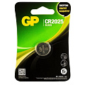 Батарейка GP, CR2025, Lithium, литиевая, блистер, 17037