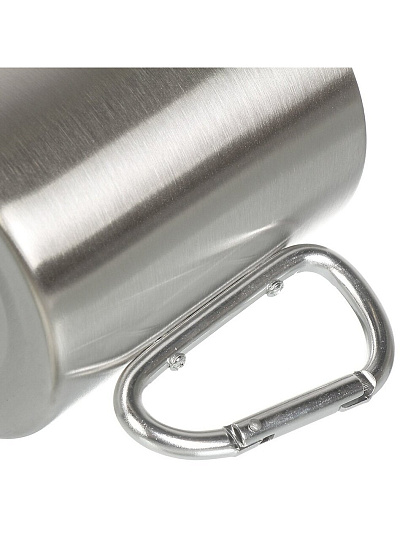 Кружка изотермическая походная, нержавеющая сталь, 0.45 л, с ручкой-карабином, Следопыт, PF-CWS-P129