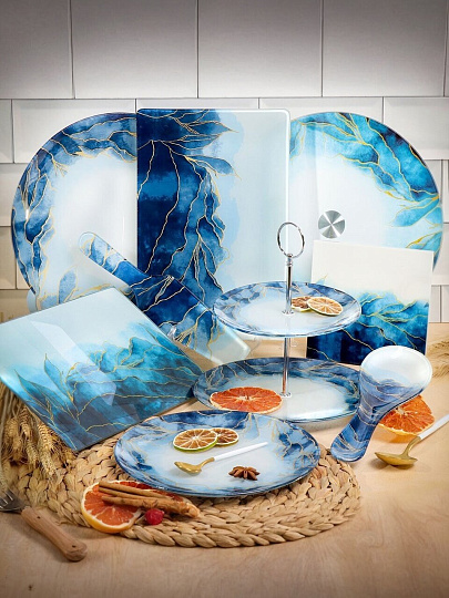 Подставка для ложки, стекло, 8х23.5 см, Daniks, Navy Leaves