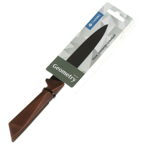 Нож кухонный Daniks, Геометрия, универсальный, нержавеющая сталь, 12.5 см, рукоятка пластик, JA20200944-4