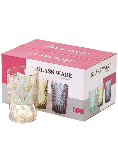 Стакан 350 мл, стекло, 6 шт, Мёд, Y4-5417