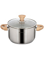 Кастрюля нержавеющая сталь, 3.9 л, крышка стекло, Daniks, Осло, GS-01147-20CA, индукция - фото 2