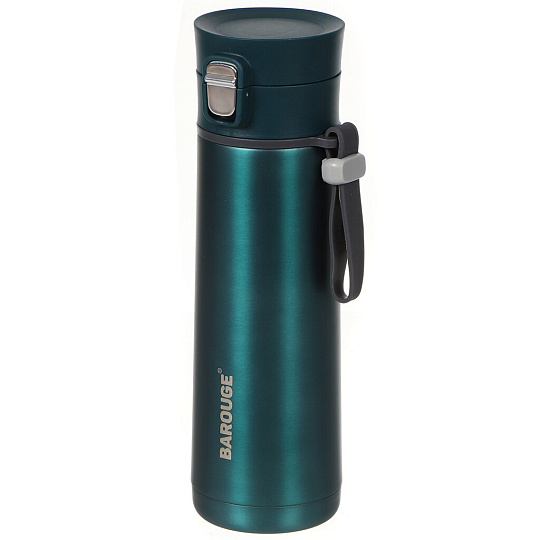 Термобутылка нержавеющая сталь, 0.48 л, узкая горловина, Barouge, колба нержавеющая сталь, темно-бирюзовая, BT-005