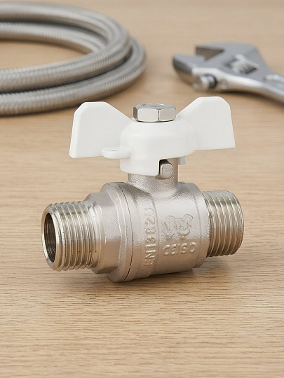 Кран для воды, 1", ш-ш, латунь, ручка-бабочка, DN 25, Standard, ProFactor