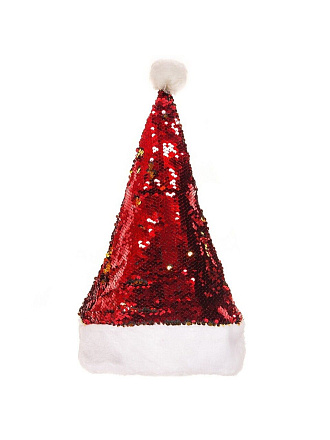 Колпак рождественский Дед Мороз, 28х38 см, с пайетками, SYM-062009