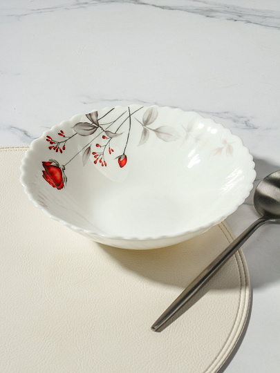 Салатник стеклокерамика, круглый, 19х6 см, 0.7 л, низкий, Вероника, Daniks, LHDW75/220303