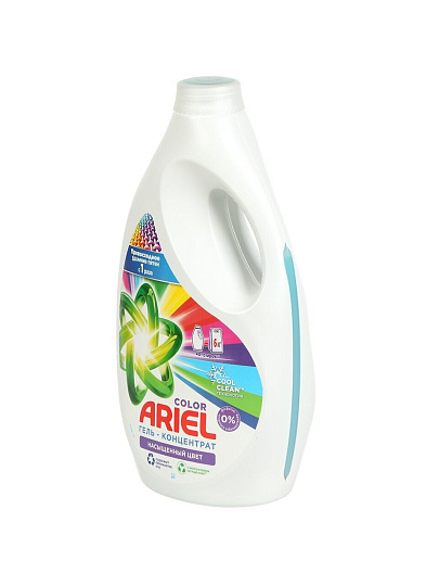 Гель для стирки Ariel, 1.95 л, для цветного белья, Color, 1+1