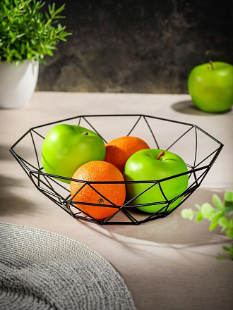 Ваза для фруктов, металл, 27х11 см, Y4-4941, черная