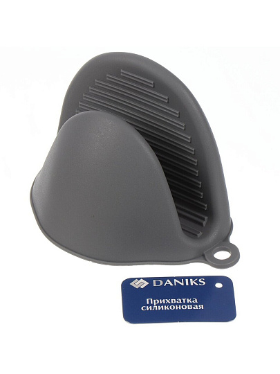 Прихватка силикон, навеска, серая, Daniks, JA20210127-3