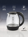 Чайник электрический JVC, JK-KE1516, черный, 1.7 л, 2200 Вт, скрытый нагревательный элемент, стекло - фото 3