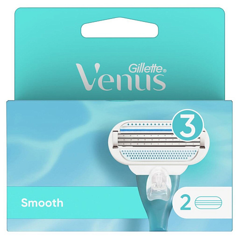 Сменные кассеты для бритв Gillette, Venus Smooth, для женщин, 2 шт