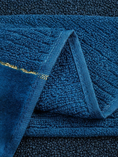 Полотенце банное 50х90 см, 100% хлопок, 500 г/м2, Оксфорд, синее, Узбекистан, 32165090