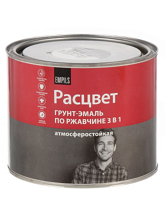 Грунт-эмаль Расцвет, по ржавчине, алкидная, светло-серая, 1.9 кг