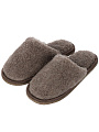 Тапки для мужчин, шерсть, серо-коричневые, р. 44-45, закрытые, ТМ004СК