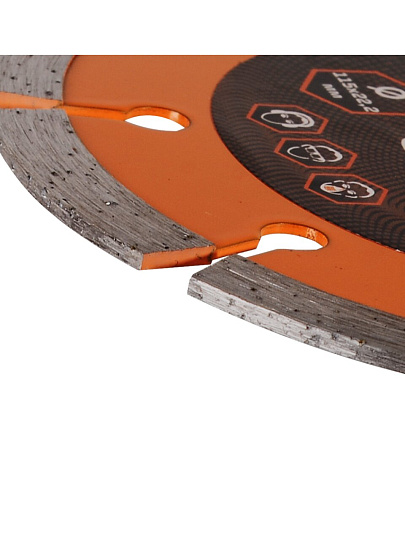 Диск отрезной алмазный по бетону, Вихрь, сегментный край, 115х22.2 мм, 9 зубьев, сухой рез, 73/10/3/1