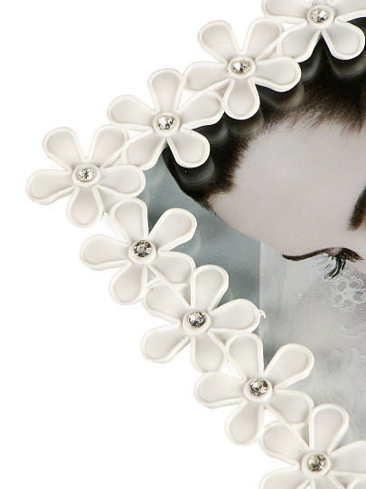 Фоторамка 15х20 см, пластик, белая, Цветы, Y4-11091