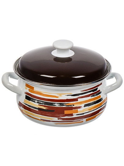 Набор посуды эмалированная сталь, 6 предметов, кастрюли 1.9, 2.7, 3.7 л, Керченский металлургический завод, Аттик-1, белый