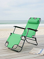 Шезлонг пляжный склад, мет-л, 153х60х80 см, 100 кг, зелен, оксфорд 600D
