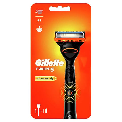 Станок для бритья Gillette, Fusion Power Red, для мужчин, 1 сменная кассета